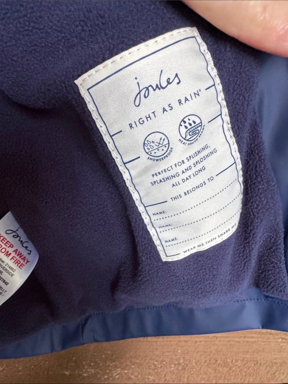 Joules Striped Navy & White Kids Jacket with Owl Hoodie Detail size 4